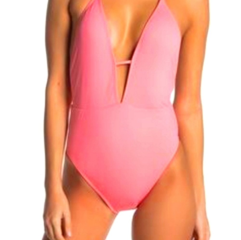 The Bikini Lab pink one piece bathing suit.  S - Picture 2 of 8